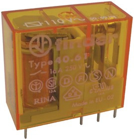 40.61.8.110.0000, Универсальное реле, серия 40, силовое, SPDT, 110В AC, 16А