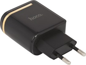 Блок питания (сетевой адаптер) HOCO C39A с 2 USB портами 2,4A черный