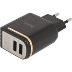 Блок питания (сетевой адаптер) HOCO C39A с 2 USB портами 2,4A черный