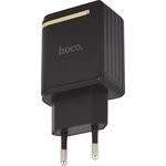 Блок питания (сетевой адаптер) HOCO C39A с 2 USB портами 2,4A черный