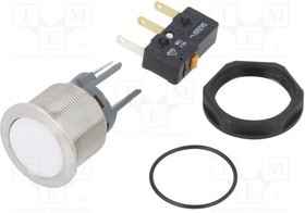 1241.7026.1124000, Переключатель: антивандальный, Пол: 2, SPDT, 3A/250ВAC, IP65, d19мм