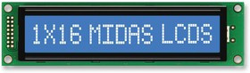 MC11615A6W-BNMLW-V2, DISPLAY, ALPHANUMERIC, 16X1, WHITE