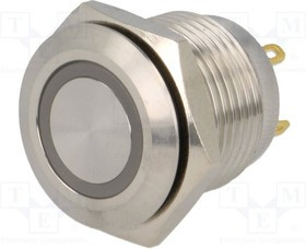 V16-10R-24W-S, Переключатель антивандальный, Положения 2, SPST-NO, 2A/36ВDC