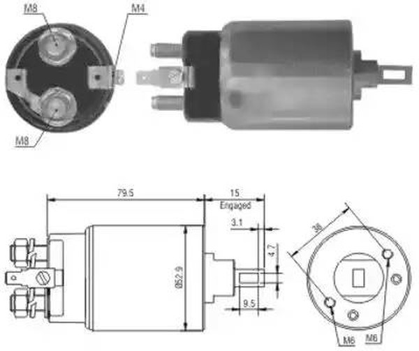 46022, Втягивающее реле стартера 46022, Втягивающее реле стартера