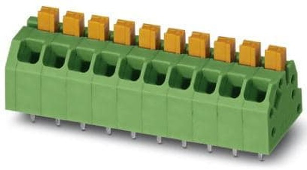 PCB terminal, 5 pole, pitch 3.5 mm, AWG 24-16, 16 A, spring-clamp connection, green, 1862071