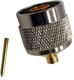 MC002122, Разъем РЧ / Коаксиальный, N Коаксиальный, Прямой Штекер, Обжимной, 50 Ом, Латунь