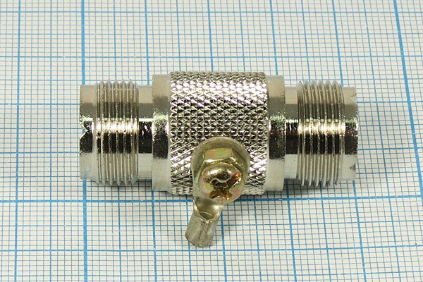 Разъем UHF розетка - разъем UHF розетка, 1T, винт заземления, переходник
