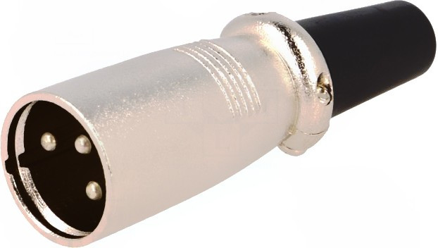 XLR-3W, Вилка, XLR, "папа", PIN 3, прямой, на провод