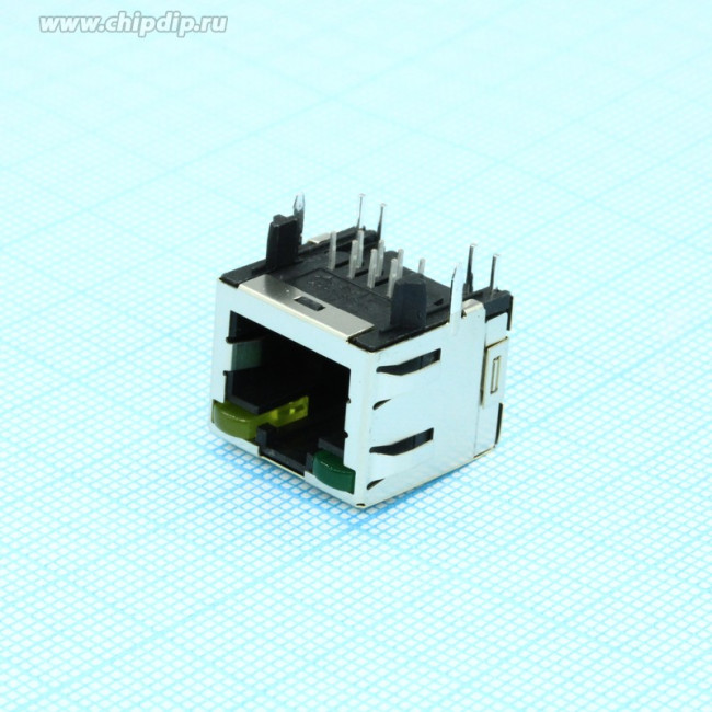 2-406549-4, Conn RJ-45 F 8 POS 1.02mm Solder RA Thru-Hole 12 Terminal 1 Port Cat 5 Box/Tray