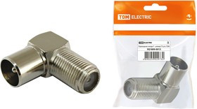 Переходник гнездо F - штекер TV угловой, инд. упаковка TDM Переходник гнездо F - штекер TV угловой, инд. упаковка TDM