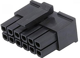 0430251200, Разъем, вилка, провод-плата, "мама", Micro-Fit 3.0, шаг 3мм, PIN 12, 2x6, на провод, без контактов