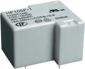 HF105F-1/012D6-1ZSTF, Реле силовое, 20 А, 12 В, SPST HF105F-1/012D6-1ZSTF, Реле силовое, 20 А, 12 В, SPST