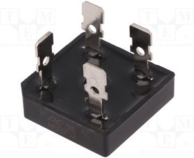 MBR252, Диодный мост: однофазный, Urmax: 200В, If: 25А, Ifsm: 400А, MBR-25