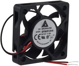 EFB0512HA, Вентилятор: DC, осевой, 50x50x10мм, 19,38м3/ч, 30дБА, шариковый