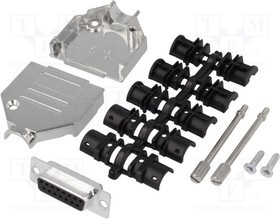 DTZK15-DBS-K, Разъем D-Sub; PIN: 15; вилка; "мама"; пайка; на провод; черный