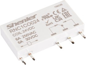 RNC1CO24, Реле сверхтонкое 1пер. 24VDC, 6A/250VAC