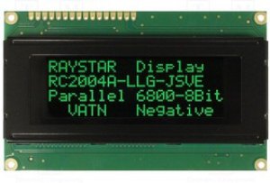 RC2004A-LLG-JSVE, Дисплей: LCD, алфавитно-цифровой, VA Negative, 20x4, 98x60x13,6мм RC2004A-LLG-JSVE, Дисплей: LCD, алфавитно-цифровой, VA Negative, 20x4, 98x60x13,6мм