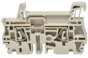 Through terminal block, spring balancer connection, 0.5-4.0 mm², 2 pole, 24 A, 8 kV, dark beige, 1608510000 Through terminal block, spring balancer connection, 0.5-4.0 mm², 2 pole, 24 A, 8 kV, dark beige, 1608510000