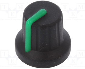 FC72604S, Rotary Knob Black ø16mm Green Indication Line