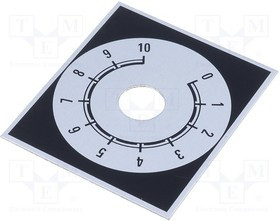 220.201, Шкала, Диапазон: 0 - 10, 48x42мм, dотв: 10мм, Мат-л: алюминий