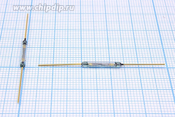 Геркон замыкающий МКА-14106 группа А, 0.5А/100В, МДС срабатывания 20-35А; Q-15853 геркон 2,3x14,2\100В\норм. разомк\2L\МКА-14106_гр.Б