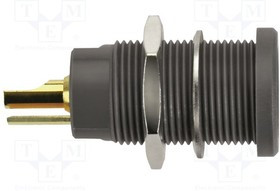 KBU7992LAU-SW, Гнездо, "банан" 4мм, 10А, 30ВAC, 60ВDC, черный, позолота, -25-80°C