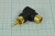 Переходник штекер RCA на гнездо RCA, угловой, пластмассовый; №1067 g штек RCA-гн RCA\переходник\зол\ \пл\Au\\углового типа