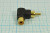 Переходник штекер RCA на гнездо RCA, угловой, пластмассовый; №1067 g штек RCA-гн RCA\переходник\зол\ \пл\Au\\углового типа