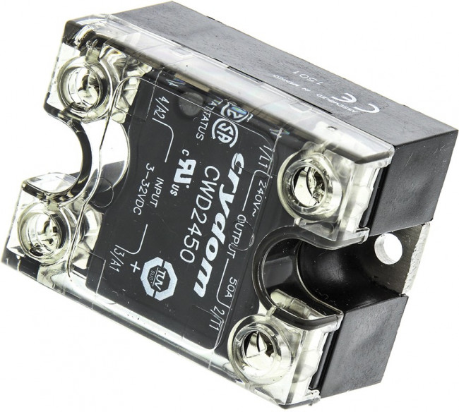 CWD2450, CW Series Solid State Relay, 50 A rms Load, Panel Mount, 280 V rms Load, 32 V Control
