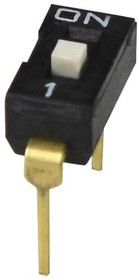 DS04-254-1S-01BK, DIP Switches / SIP Switches DIP Switch, SPST, 2.54 pitch, Raised actuator, short pin, 1 position, Black