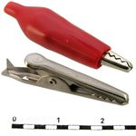 AG-105A-C (8-0026 red), Зажим "Крокодил" с изолятором красный, 5А, 35мм