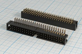 Разъем (IDC) BH-50R вилка, шаг P2.54x2.54, контакты 50P, на плату, угловой, BH-50R