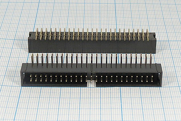 Разъем (IDC) BH-50R вилка, шаг P2.54x2.54, контакты 50P, на плату, угловой, BH-50R