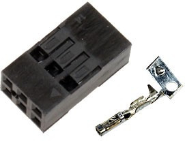 BLD-6, гнездо на кабель шаг 2.54мм 2x3 с контактами (130A-D06)