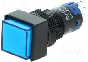 V12F-11Z-230B, Переключатель: кнопочный, Пол: 2, SPDT, 0,5A/250ВAC, 1A/24ВDC, IP40