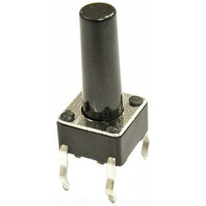 KAN0611-1301B 6x6x13 mm, Тактовая кнопка KAN0611-1301B, 6x6x13 мм, OFF-(ON), 50 мА, 12 В, 100 мОм