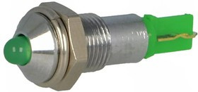 SMQD 06204, Индикат.лампа: LED, выпуклый, 24-28ВDC, Отв: d6,2мм, IP40, металл