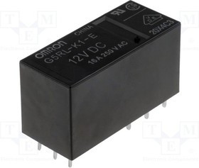 G5RL-K1-E-12DC, Реле: электромагнитное, SPDT, Uобмотки: 12ВDC, 16A/250ВAC, 750мВт