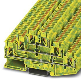 3210525, PT 2.5-3PE Series Green/Yellow Multi Level Terminal Block, 0.14 4mm², Triple-Level, Push In
