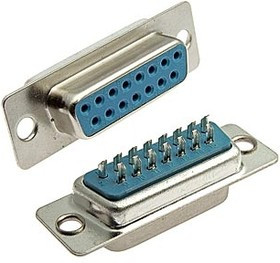 DB-15F, Разъём D-SUB , 15 контактов DB-15F, Разъём D-SUB , 15 контактов