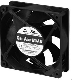 9AD1201H12, EC Fans ACDC Axial Fan, 120x120x38mm, 100VAC-240VAC, Rib, Wide Volt, Low Power/Long Life