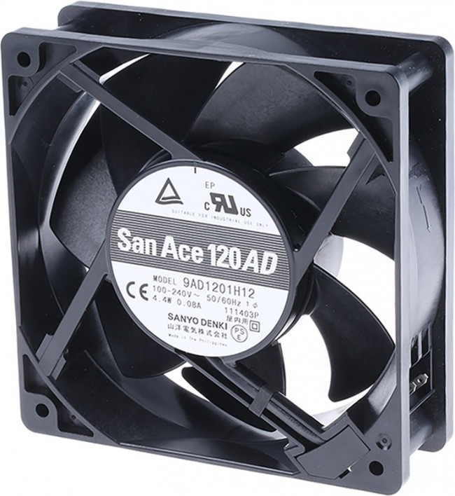 9AD1201H12, EC Fans ACDC Axial Fan, 120x120x38mm, 100VAC-240VAC, Rib, Wide Volt, Low Power/Long Life 9AD1201H12, EC Fans ACDC Axial Fan, 120x120x38mm, 100VAC-240VAC, Rib, Wide Volt, Low Power/Long Life
