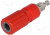 PJ3250-R, Гнездо, "банан" 4мм, 36А, Отв: d8мм, красный, никелированные, 5мОм