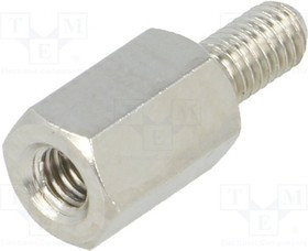 TFM-M3X8/DR214K, Дистанцирующая стойка с резьбой, 8мм, Внутр.резьба: M3, латунь