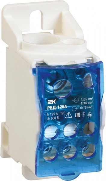 RBD-125, Блок распределительный на DIN-рейку РБД-125А RBD-125, Блок распределительный на DIN-рейку РБД-125А