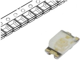VLMTG1400-GS08, LED; SMD; 1608; green; 1200?2800mcd; 1.6x0.8x0.55mm; 73°; 20mA
