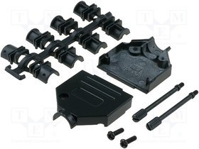 DTZK15-BK-K, Корпус для разъемов D-Sub, D-Sub HD 26pin,D-sub 15pin, UNC4-40