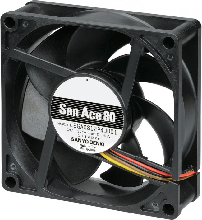 9GA0812P4H001, Axial Fan DC Ball 80x80x25mm 12V 87.6m³/h