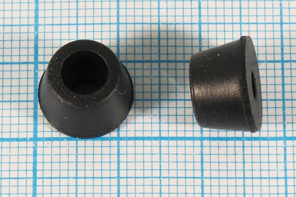 Ножка приборная 12x7,2, отверстие 3.0, резиновая, конус
