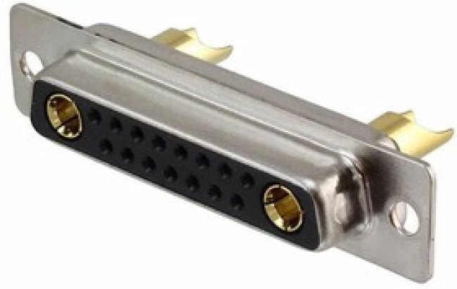680S17W2203L401, D-Sub Mixed Contact Connectors IP67 POWER-D 17W2 40A FEM SOLDER